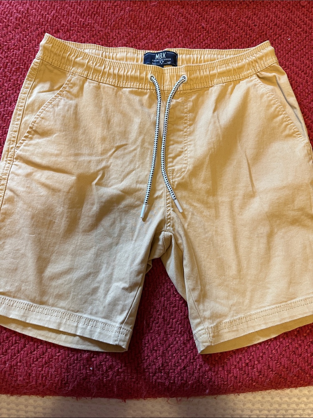 MBX Men's Khaki Drawstring Cotton Shorts